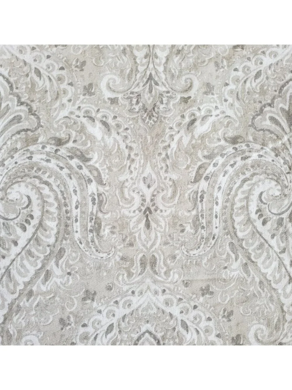 NOS Vtg Envogue Paisley Shower Curtain 72x72 Beige White 100% Cotton Exotic Boho